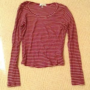 Red and white stripped shirt
